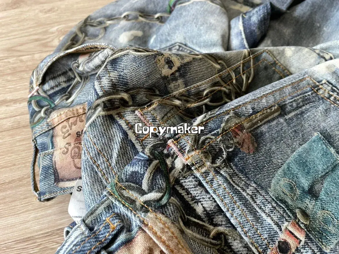 【現貨】Acne Studios 24SS 塗鴉滿版dirtyfit 噴墨baggy 3D印花 直筒牛仔褲長褲工裝褲 1981M