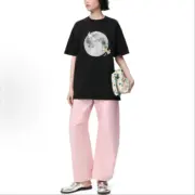 【現貨】【全套包裝】LOWE x Suna Fujita 25SS 聯名 兔子月兔滿月刺繡 短袖T恤 黑色：圖片 3