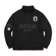 【預售】SUP FW22 Week 1 Milano Half Zip Pullover 半拉鏈徽章刺繡衛衣長袖大學T 黑/白：圖片 2