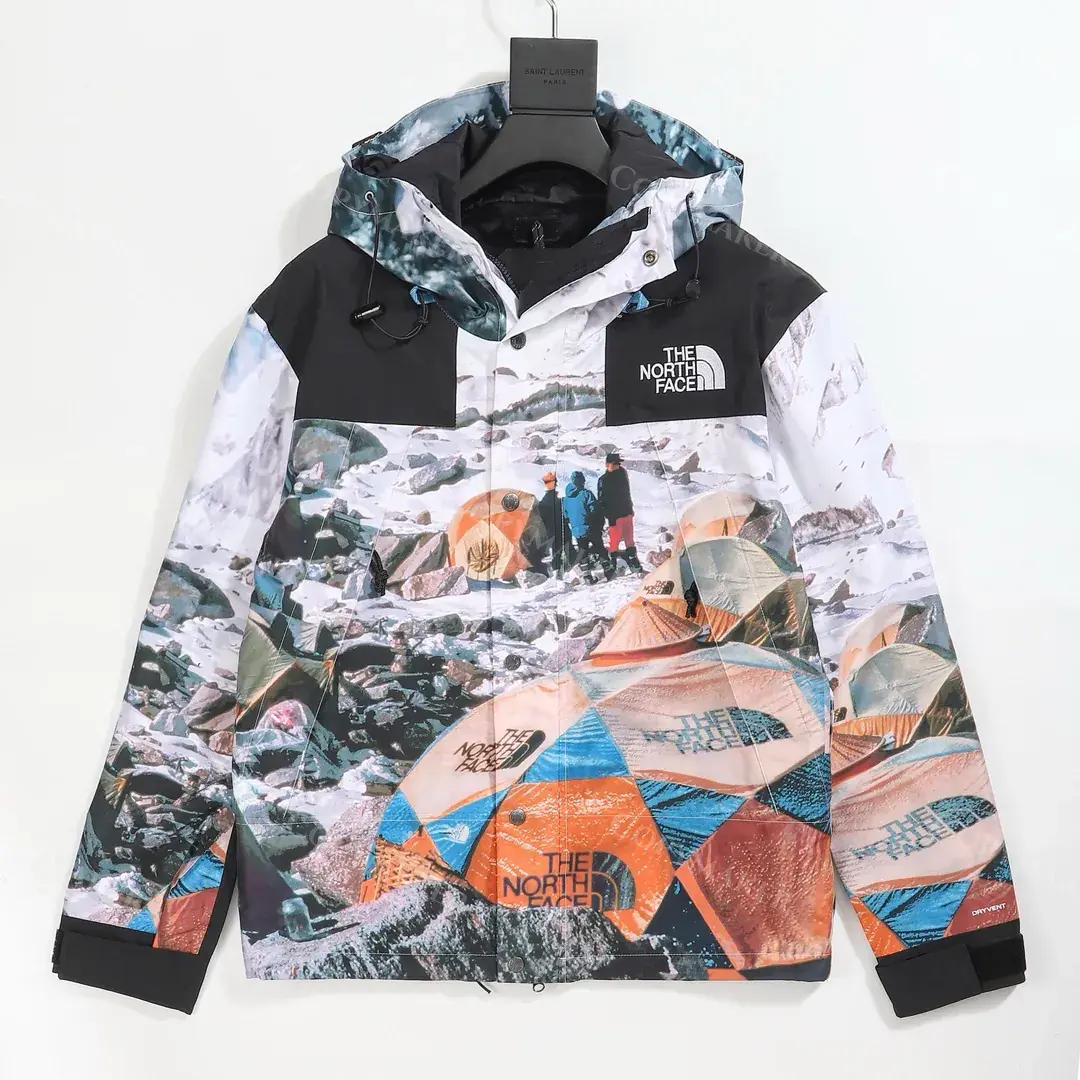 TNF x INVINCIBLE 19FW 聯名 Printed Mountain Jacket 雪山營地衝鋒衣 風衣外套