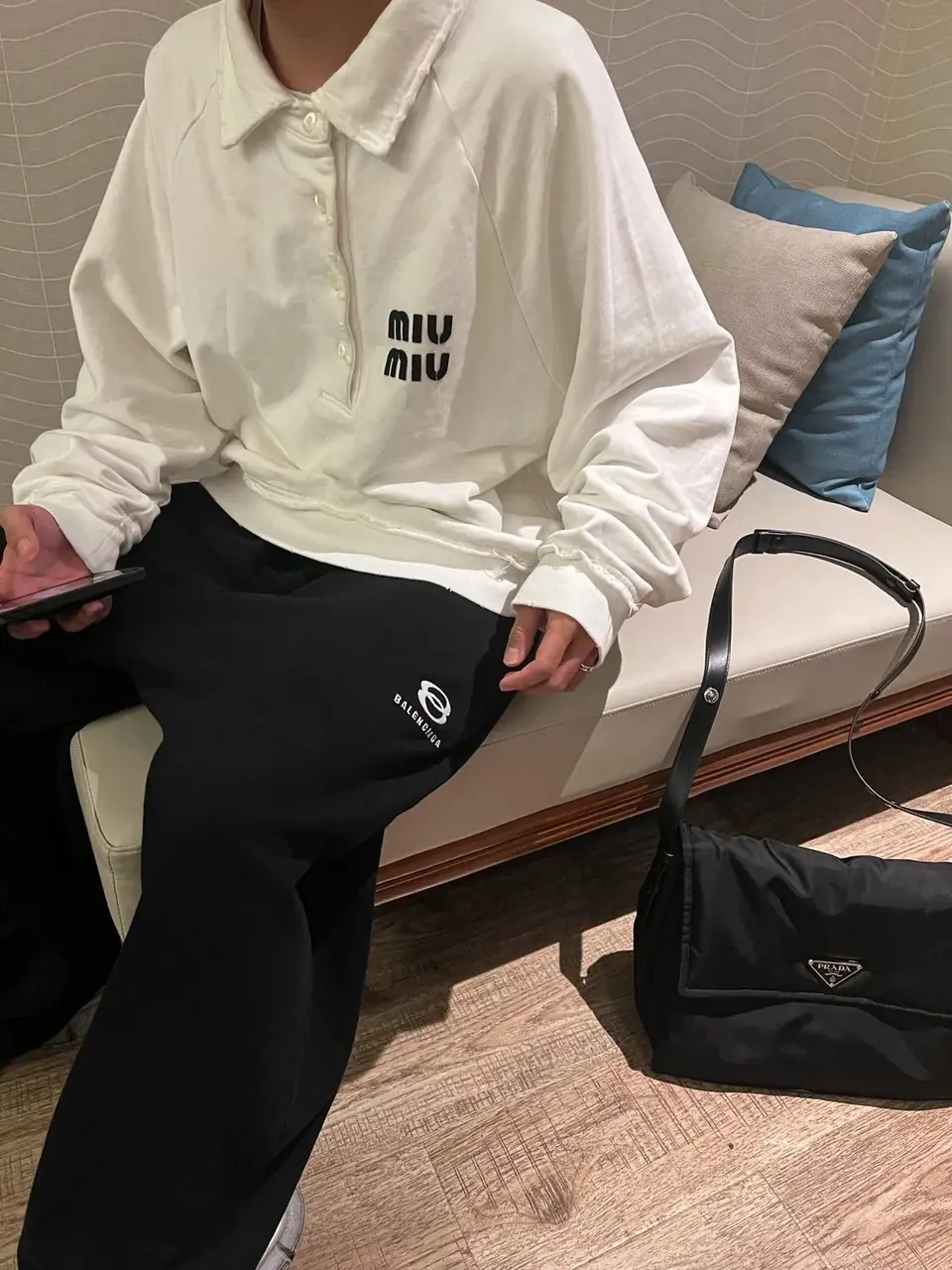 巴黎 BLC 24FW Unity 雙環刺繡字母logo 長褲休閒褲棉褲衛褲 Baggy