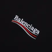巴黎 BLC 21FW Political Campaign 可樂刺繡 波浪 短袖T恤 黑色：圖片 9