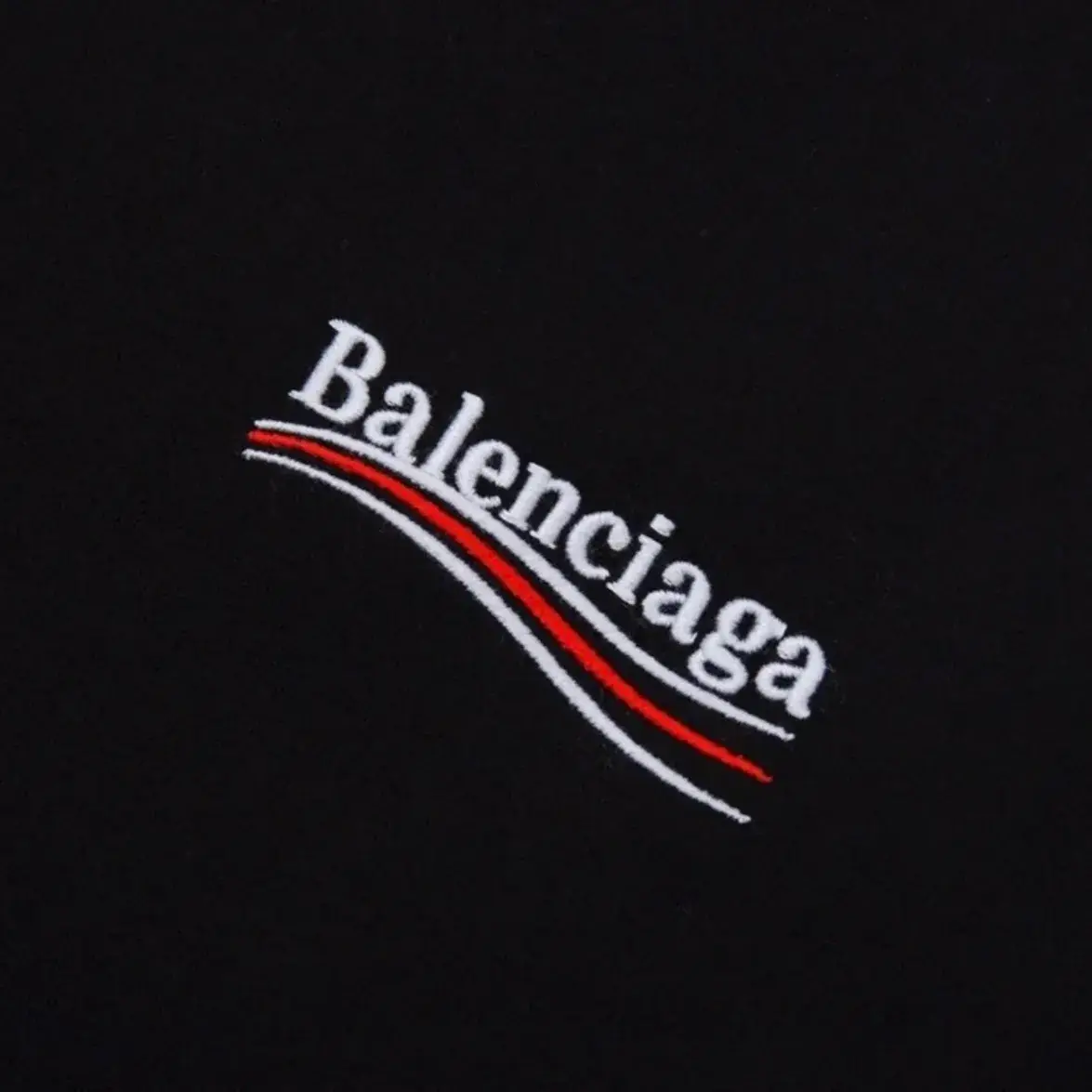 巴黎 BLC 21FW Political Campaign 可樂刺繡 波浪 短袖T恤 黑色
