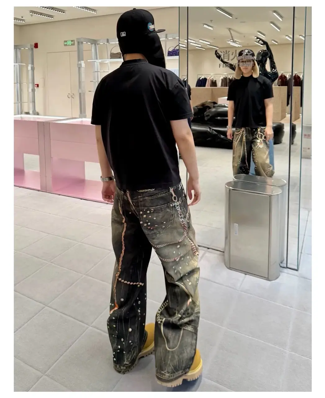 【現貨】【2026新年福利】Acne Studios 26SS 新年限定 黑金鍊條3D印花 牛仔褲工裝褲 1981M