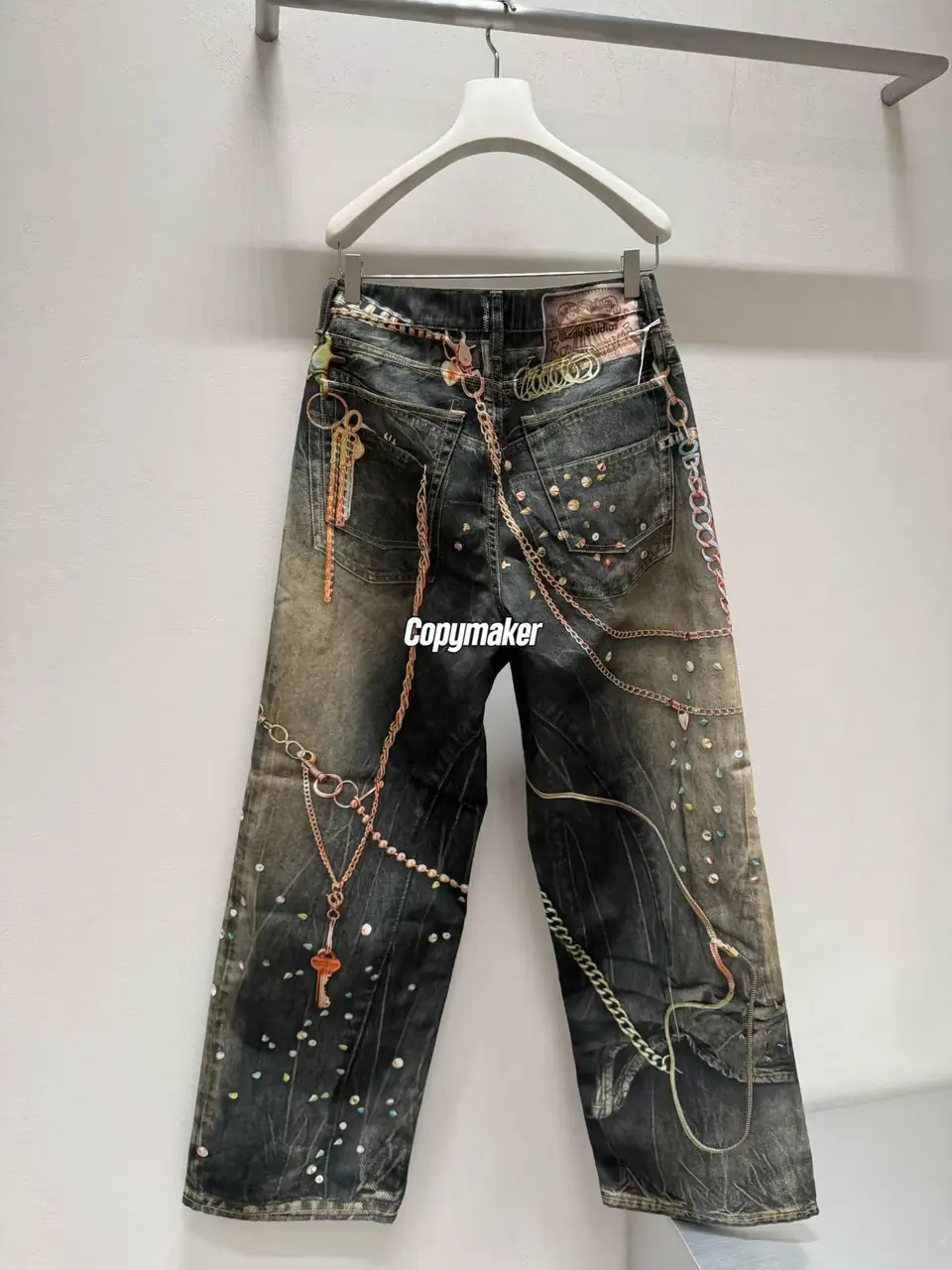 【現貨】【2026新年福利】Acne Studios 26SS 新年限定 黑金鍊條3D印花 牛仔褲工裝褲 1981M