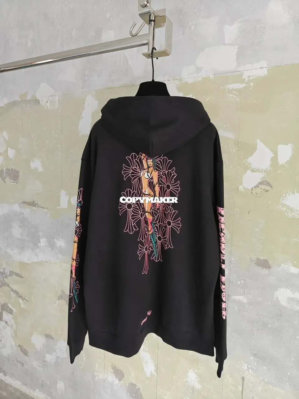 【現貨】Chrome Hearts x DEADLY DOLL 聯名 字母十字架比基尼 拉鍊衛衣夾克連帽外套 黑色