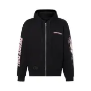 【現貨】Chrome Hearts x DEADLY DOLL 聯名 字母十字架比基尼 拉鍊衛衣夾克連帽外套 黑色：圖片 2