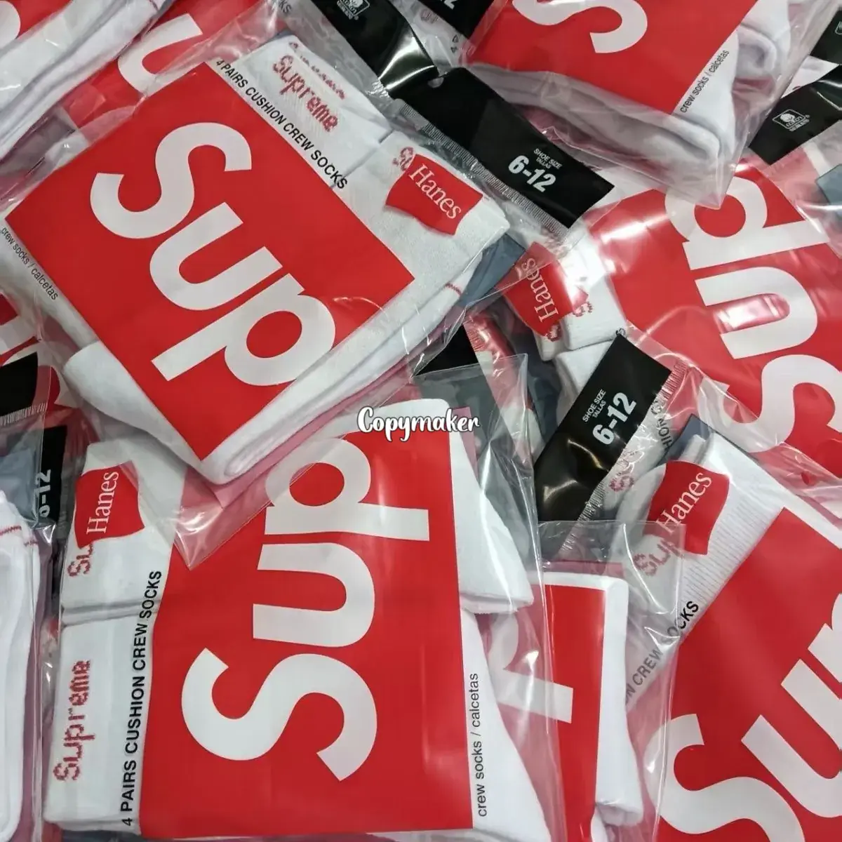【現貨】【雙11新品】Sup x Hanes 聯名經典 純棉襪子中筒襪棉襪長襪 一組四雙 黑/白