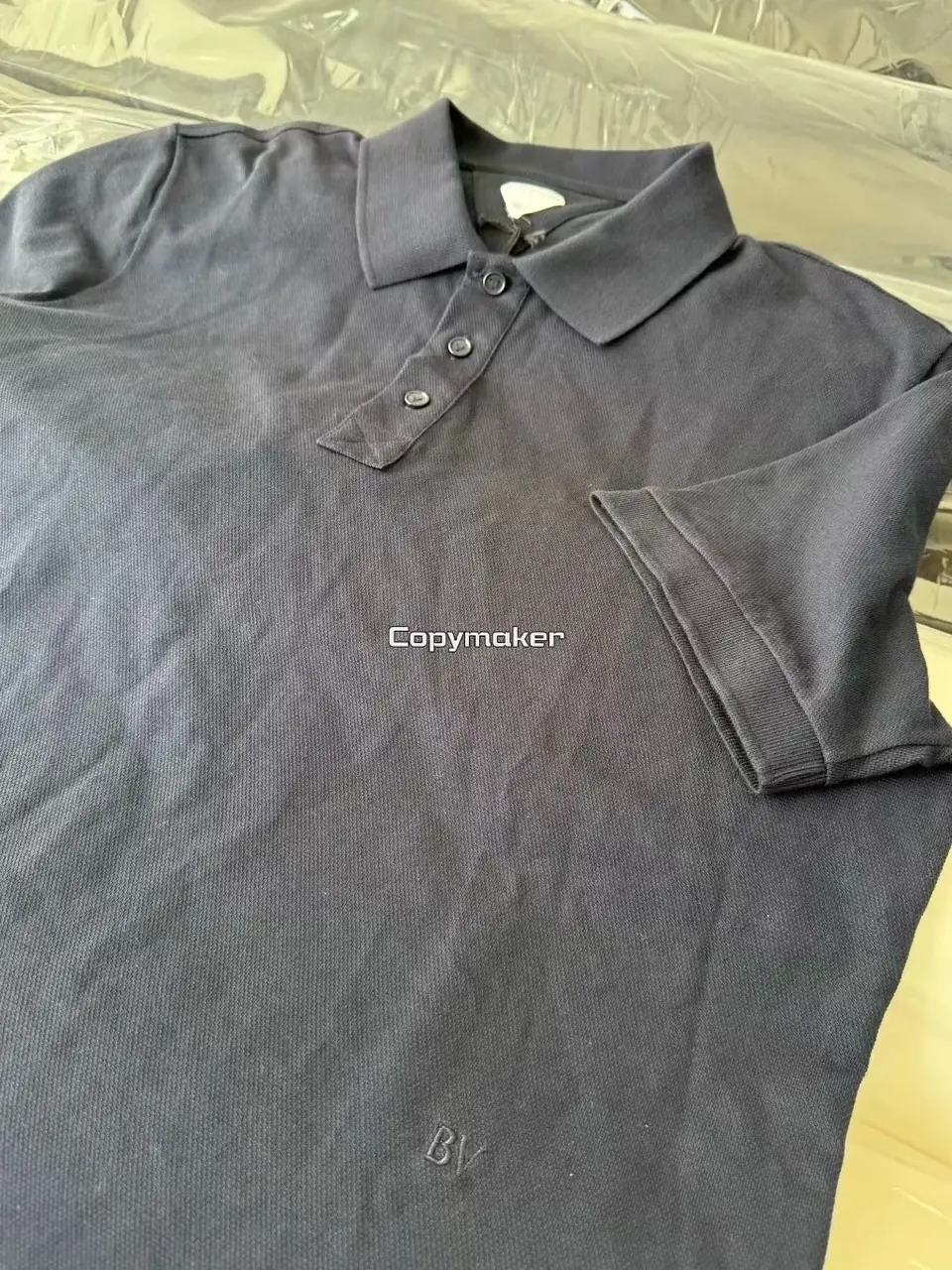 【現貨】BV家 23FW 刺繡小logo 素色簡約 Polo衫短袖T恤 藏青/深藍