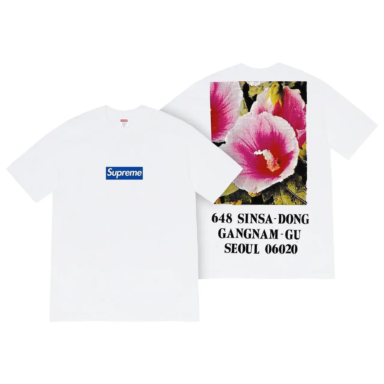 【現貨】Sup 23FW 首爾開業限定 box logo boxlogo bogo 背後花卉 圓領短袖T恤