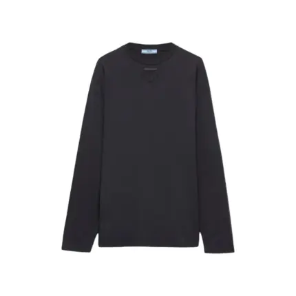 【現貨】PRA 24FW Ripped-Triangle 三角標貼布 簡約素色 長袖T恤打底衫