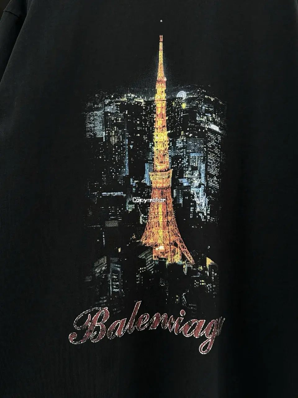 巴黎 BLC 24SS TOKYO 東京銀座限定 鐵塔小破壞 短袖T恤 黑色/灰白