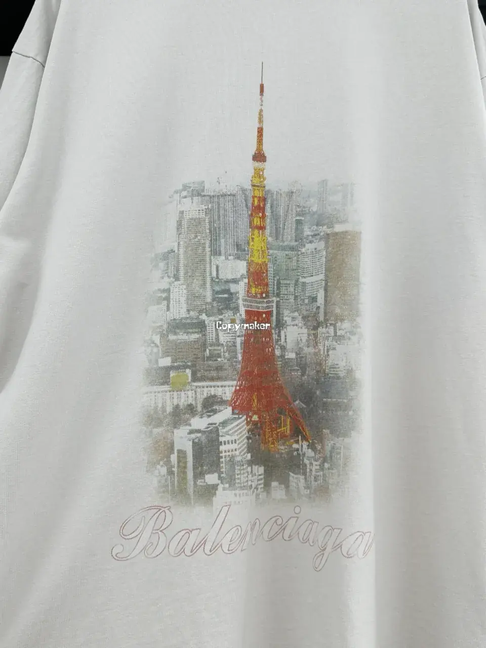 巴黎 BLC 24SS TOKYO 東京銀座限定 鐵塔小破壞 短袖T恤 黑色/灰白