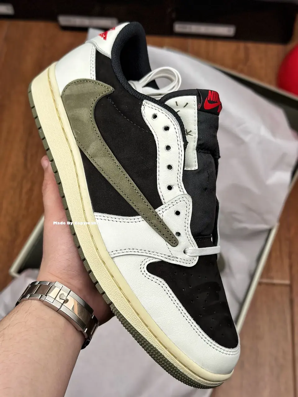 【現貨】Travis Scott x Air Jordan 1 Low OG “Medium Olive” 聯名 黑綠 倒鉤5.0 AJ1