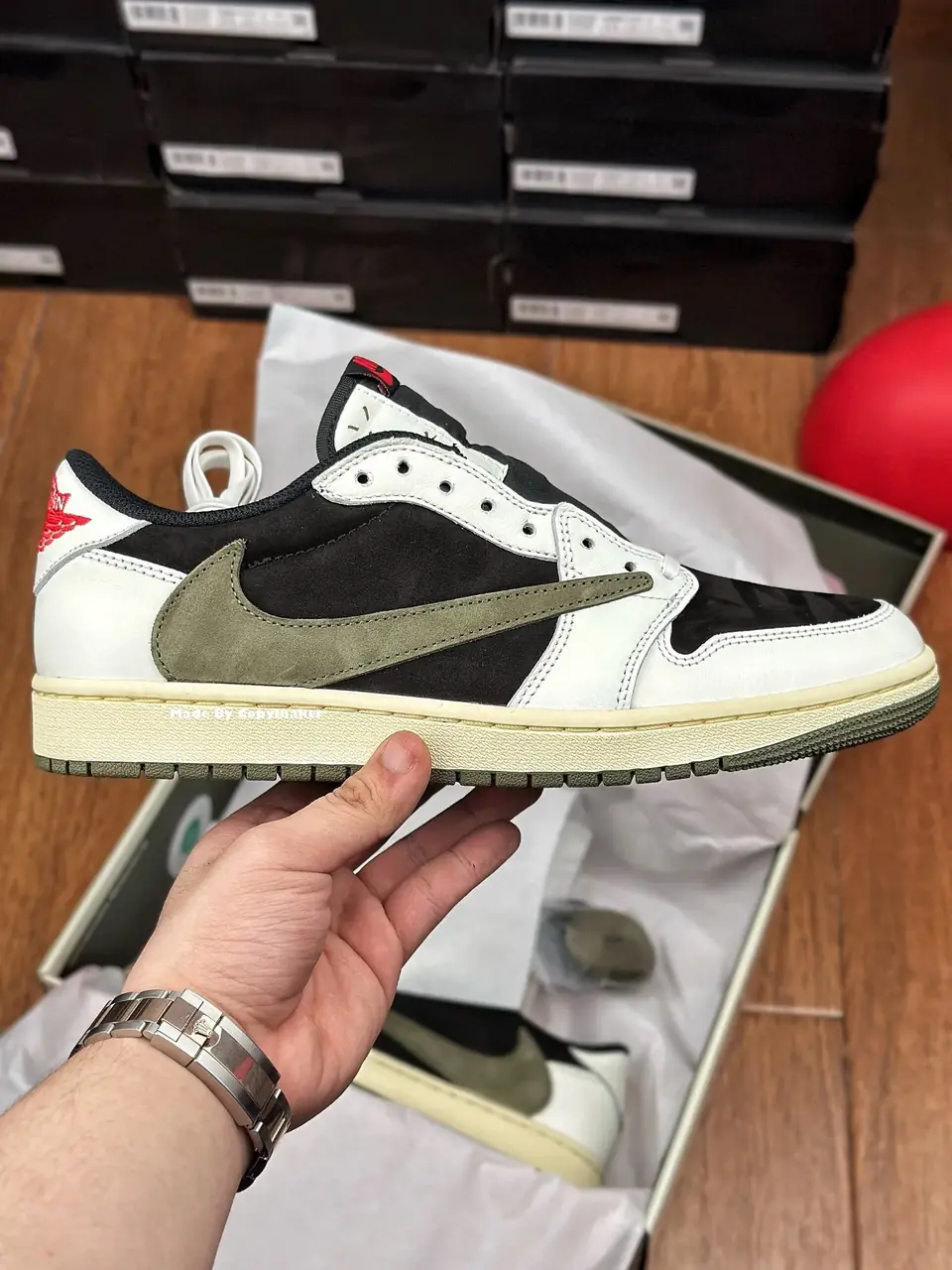 【現貨】Travis Scott x Air Jordan 1 Low OG “Medium Olive” 聯名 黑綠 倒鉤5.0 AJ1