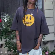 DREW HOUSE Mascot Faded Black 做舊 開裂 水洗黑 笑臉 短袖 T恤：圖片 4