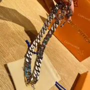 1V 20SS Necklace Chain Links 拼接幻彩 古巴項鍊 鋼項鍊 吊墜 50CM：圖片 6