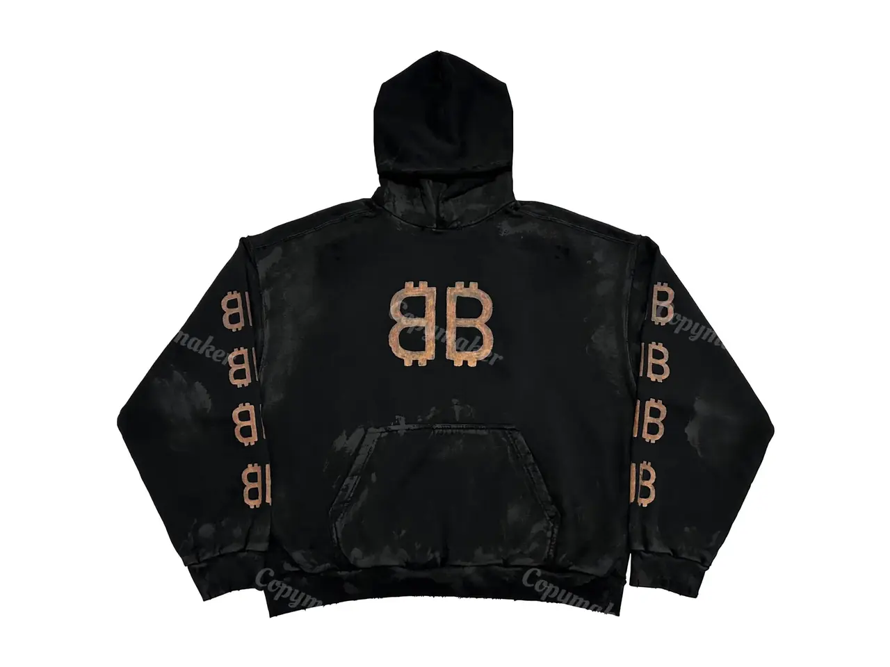 【現貨】巴黎 BLC 23SS 雙B 比特幣 泥染水洗作舊破壞 帽T連帽衛衣帽衫