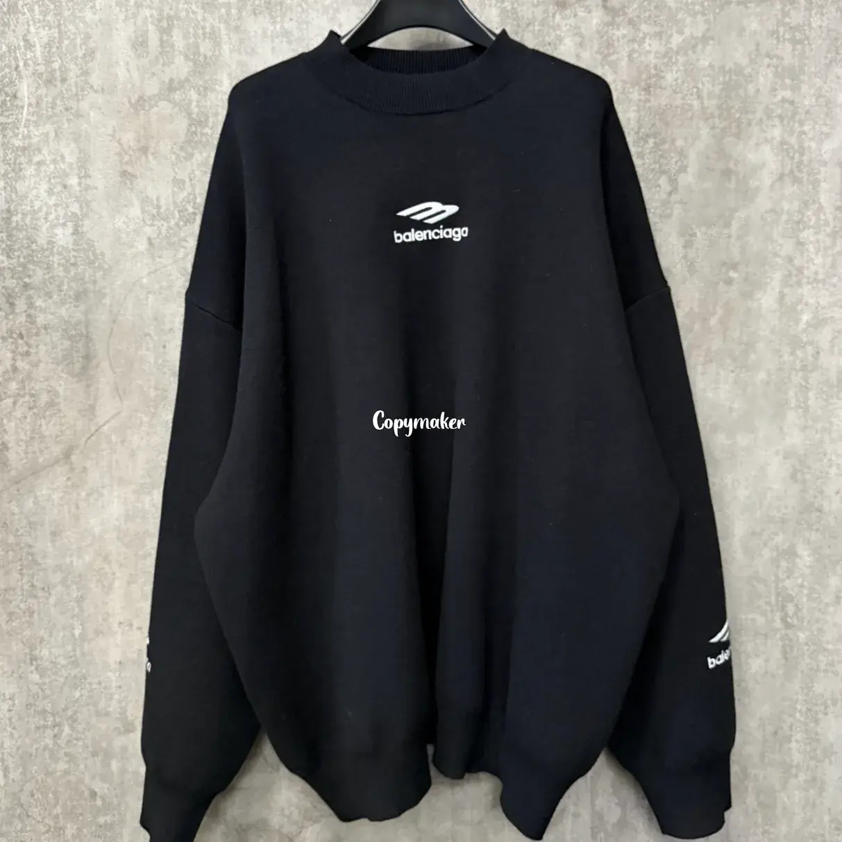 【預售】【雙11新品】巴黎 BLC 24FW 滑雪系列 3B刺繡 羊絨混紡保暖 圓領衛衣大學T毛衣 黑色
