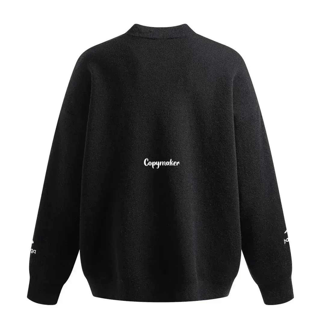 【預售】【雙11新品】巴黎 BLC 24FW 滑雪系列 3B刺繡 羊絨混紡保暖 圓領衛衣大學T毛衣 黑色