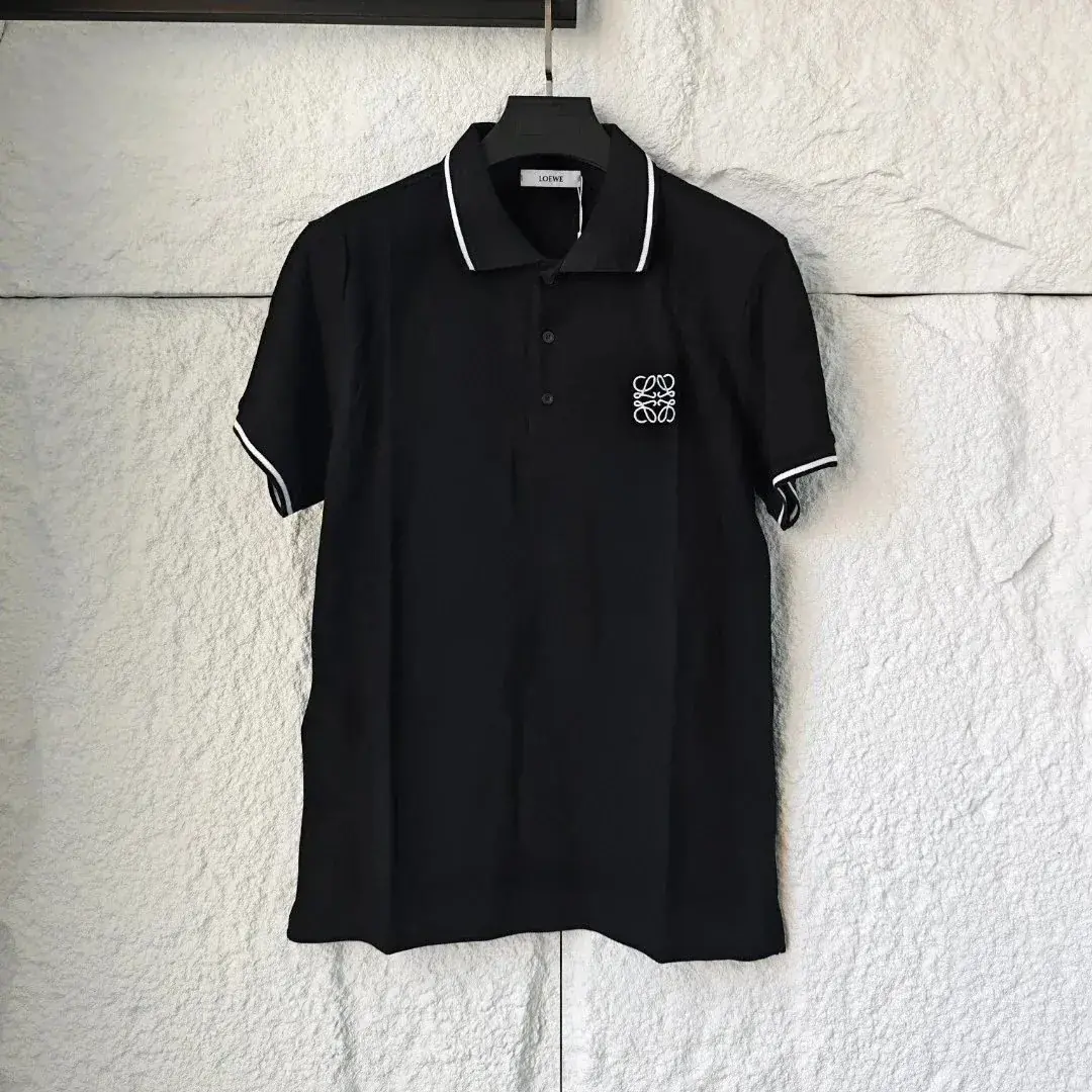 【現貨】LOWE 24SS Anagram Patch 幾何刺繡logo Polo衫短袖T恤 黑色