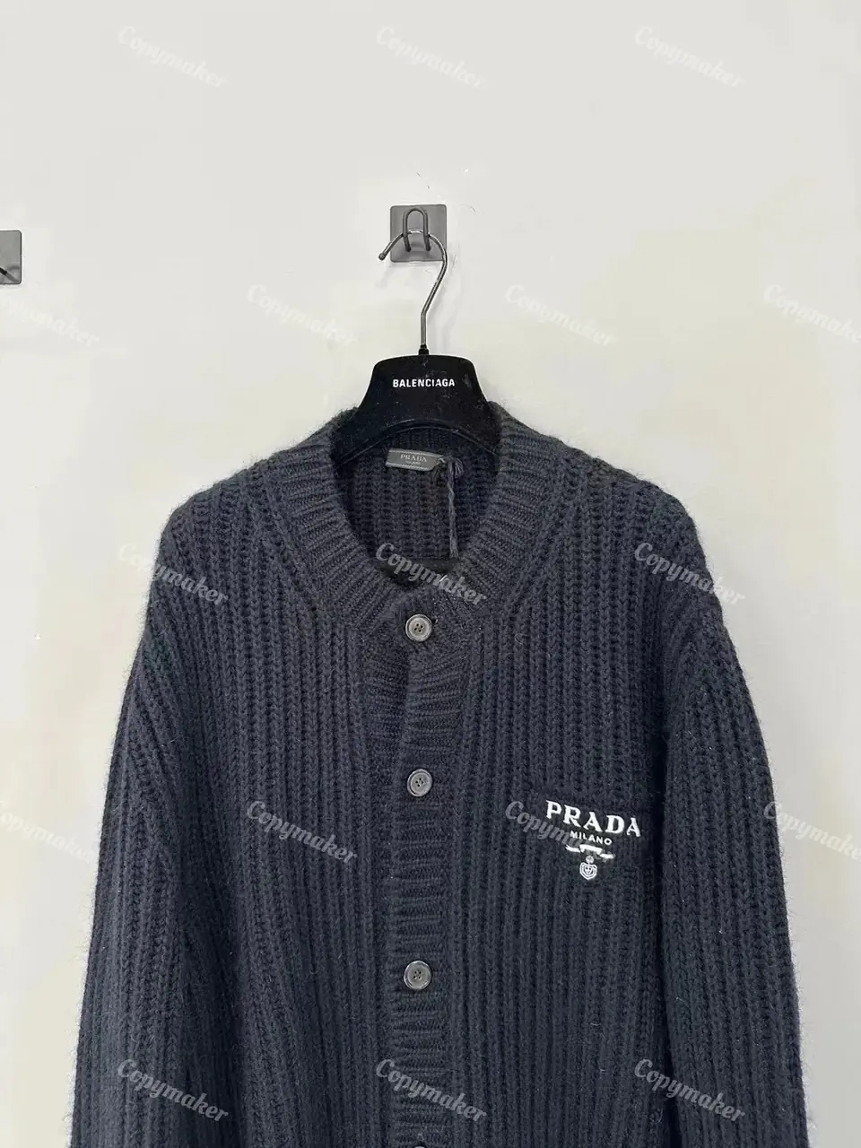 PRA 23FW 經典徽章 羊毛混紡 針織衫毛衣外套開衫