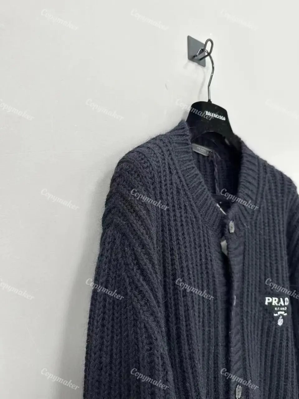 PRA 23FW 經典徽章 羊毛混紡 針織衫毛衣外套開衫