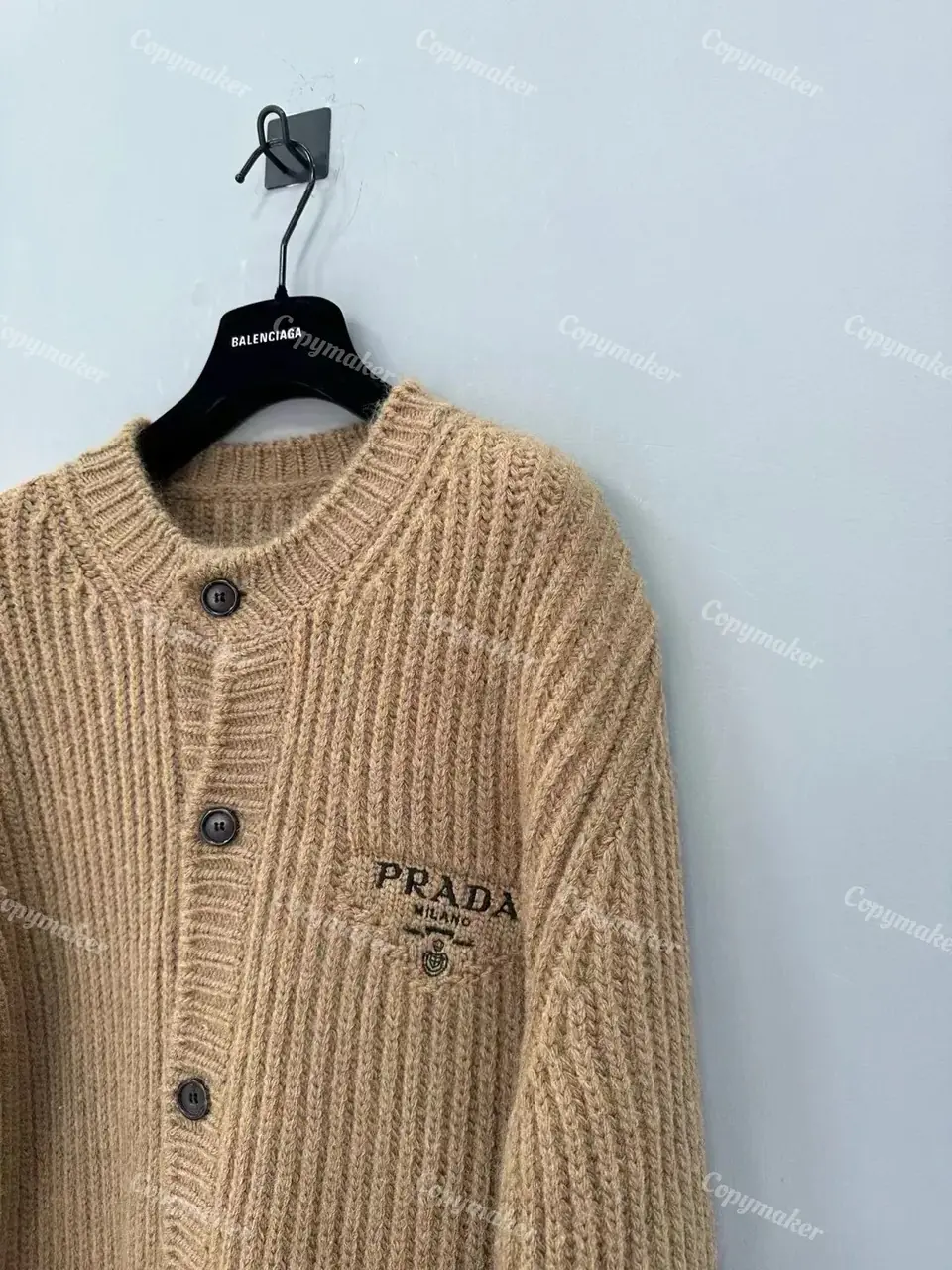 PRA 23FW 經典徽章 羊毛混紡 針織衫毛衣外套開衫