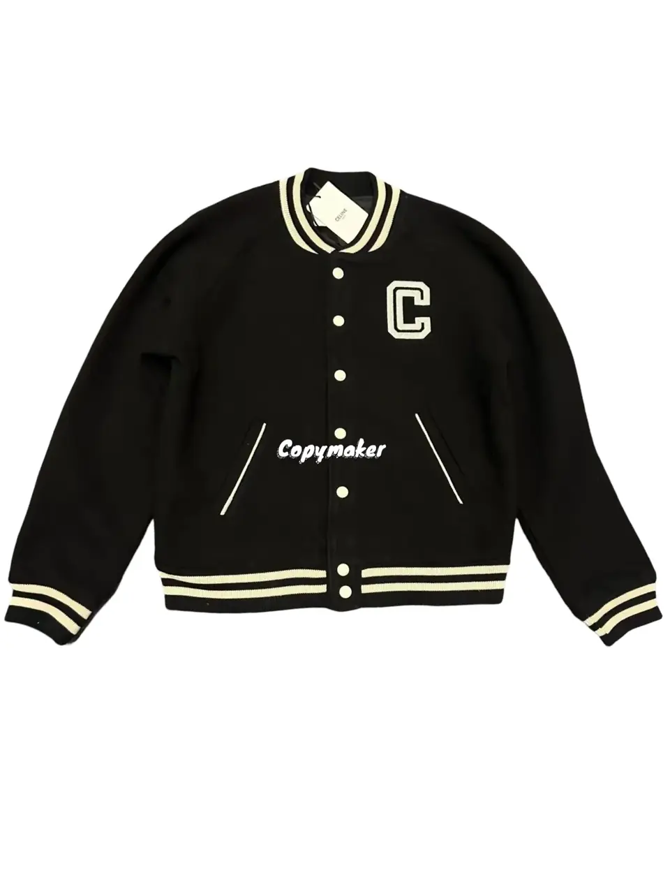 【現貨】CELIN 24SS 大C刺繡logo 背後字母刺繡 棒球外套夾克 羊毛混紡
