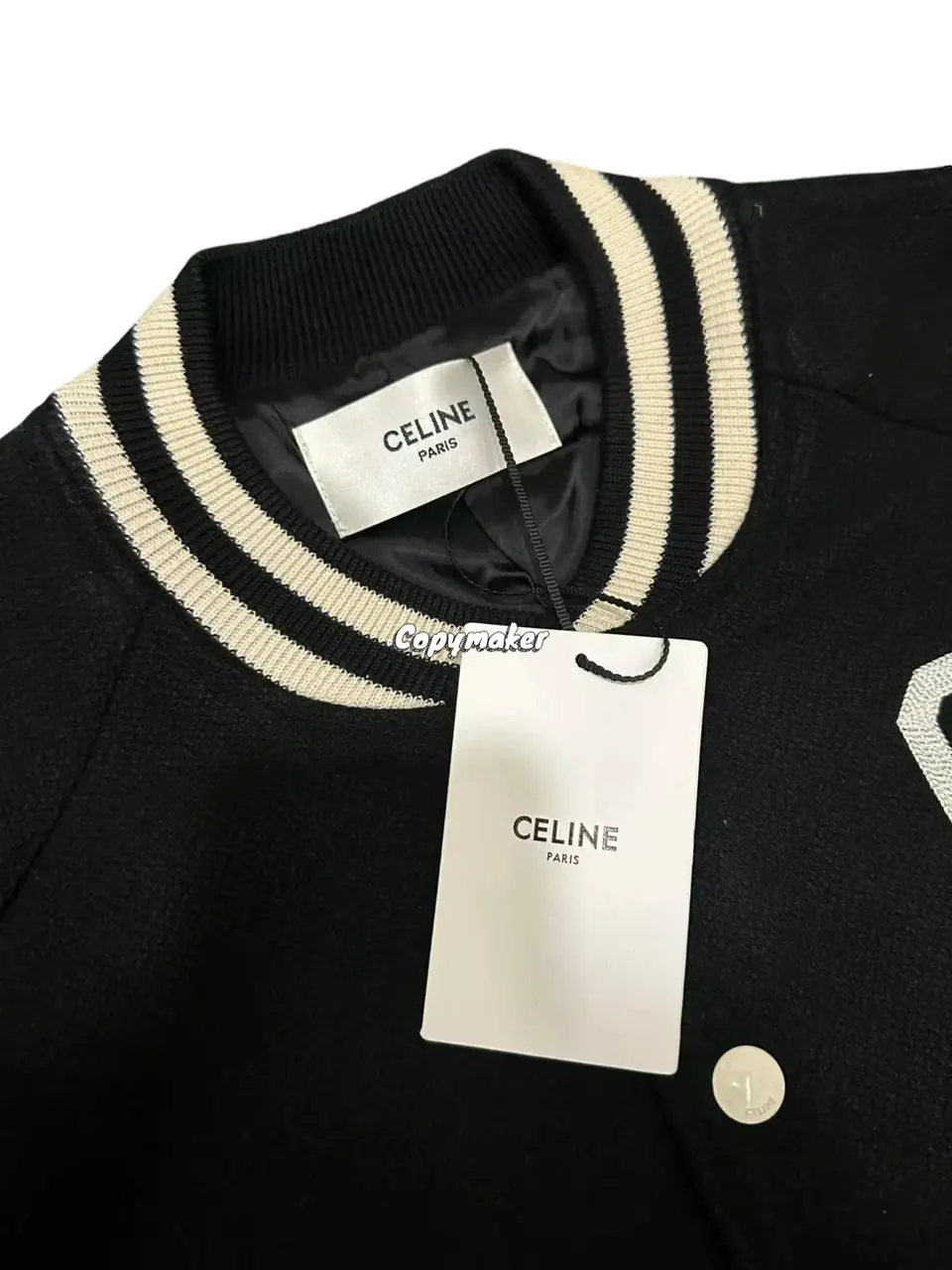 【現貨】CELIN 24SS 大C刺繡logo 背後字母刺繡 棒球外套夾克 羊毛混紡