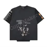 巴黎 BLC 22SS 速度獵人 顛倒印花 雙領口 logo 破壞 刀割 拼接 短袖 T恤：圖片 10
