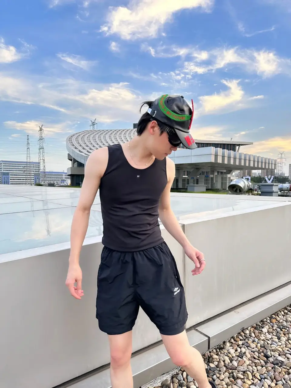 巴黎 BLC 22FW Sporty 3B刺繡 梭織 運動短褲 休閒褲