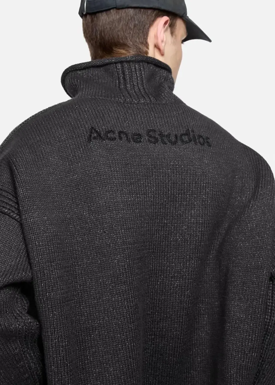 【預售】【2026新年福利】Acne Studios 25FW 羊毛混紡 後背字母logo 毛衣圓領衛衣大學T長袖