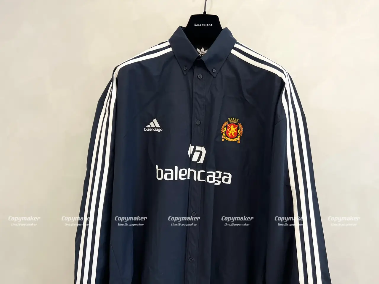 巴黎 BLC x AD 聯名 23SS 秀款 條紋復古 經典刺繡 曼聯 長袖襯衫 夾克外套