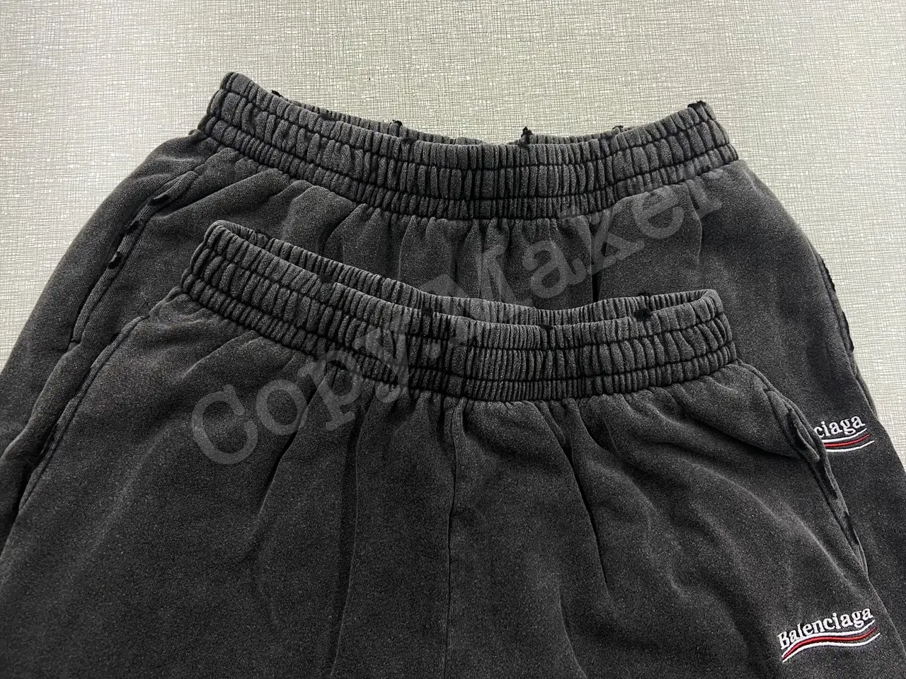 巴黎 BLC 22SS 水洗破壞 刺繡 可樂 短褲 棉褲 運動褲 休閒褲 炒雪花水洗