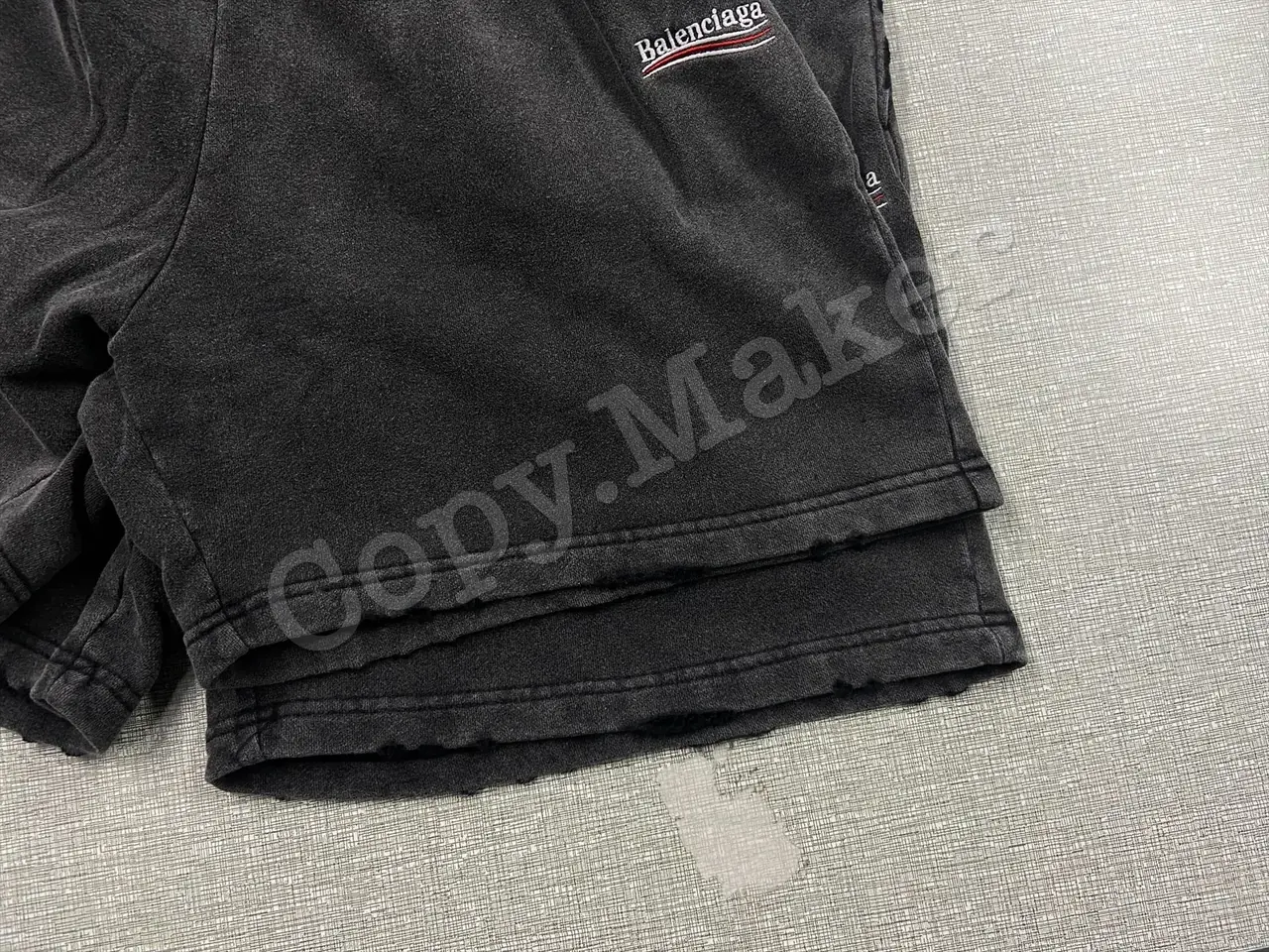 巴黎 BLC 22SS 水洗破壞 刺繡 可樂 短褲 棉褲 運動褲 休閒褲 炒雪花水洗