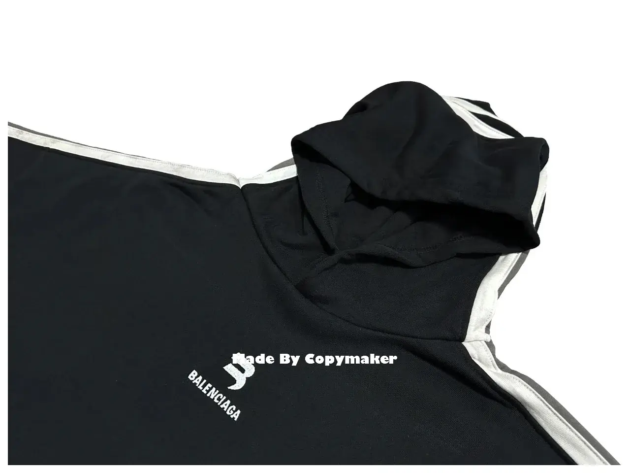巴黎 BLC 22FW Sporty 刺繡Logo 雙鉤 拼接做舊 帽T 連帽衛衣