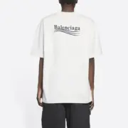 巴黎 BLC 22SS Political Campaign 可樂刺繡 波浪 短袖T恤 石灰白：圖片 3