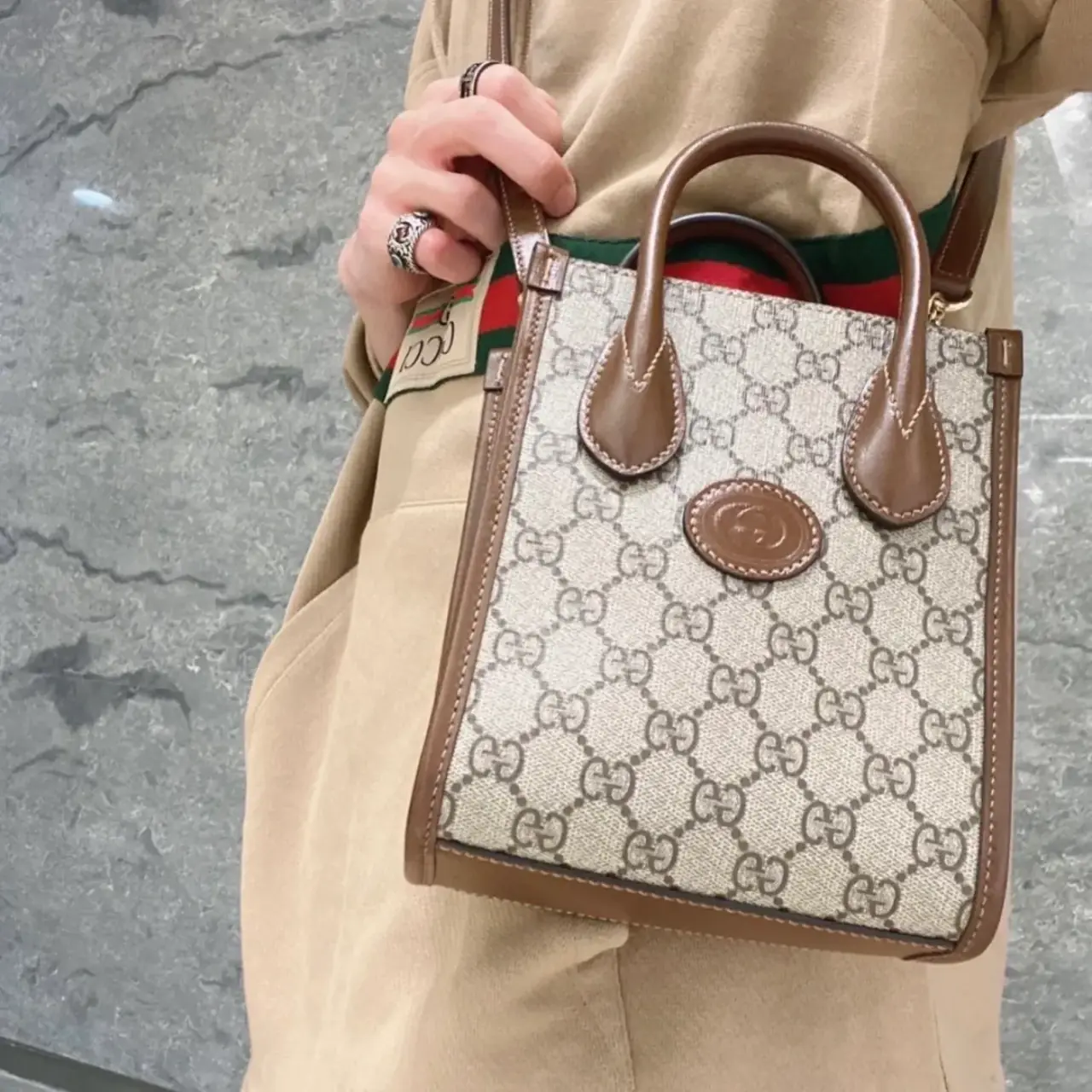 GUC Retro mini tote 經典老花 托特包相機包單肩包側背包斜背包琴譜包小包