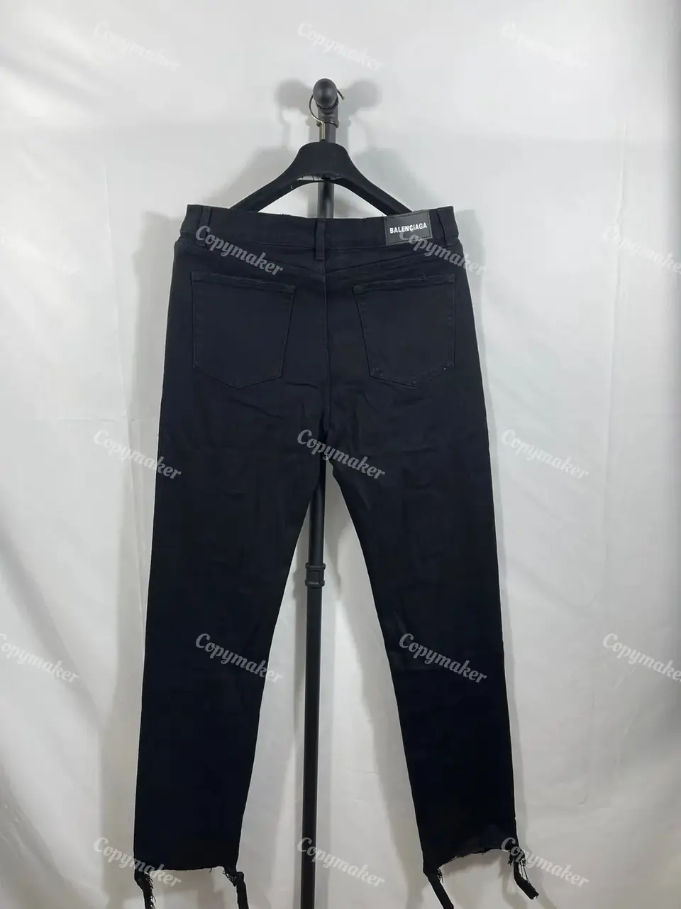 巴黎 BLC 21FW 素色全黑 做舊破壞磨破 牛仔褲休閒褲長褲