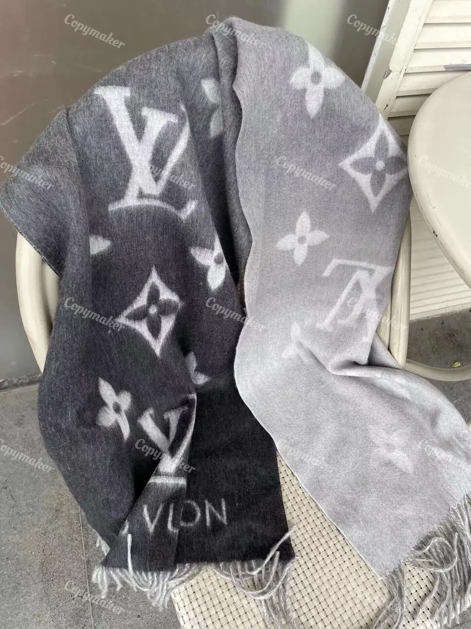 1V REYKJAVIK GRADIENT 雙色漸層老花 經典款 純羊毛 圍巾 披肩 三色