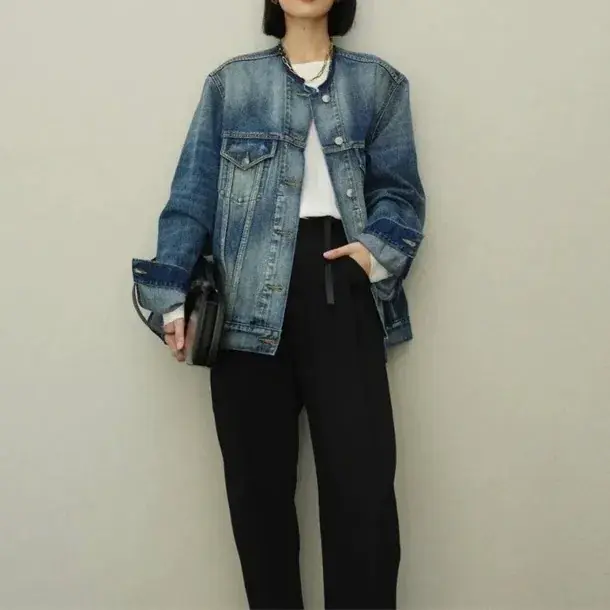 Maison Margiela 22FW 馬吉拉 水洗做舊無領牛仔外套夾克 單寧外套 mm6