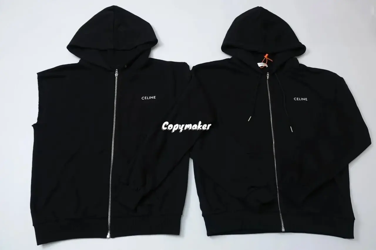 【現貨】CELIN 24FW 經典字母小LOGO印花 簡約素色 連帽外套夾克 黑色