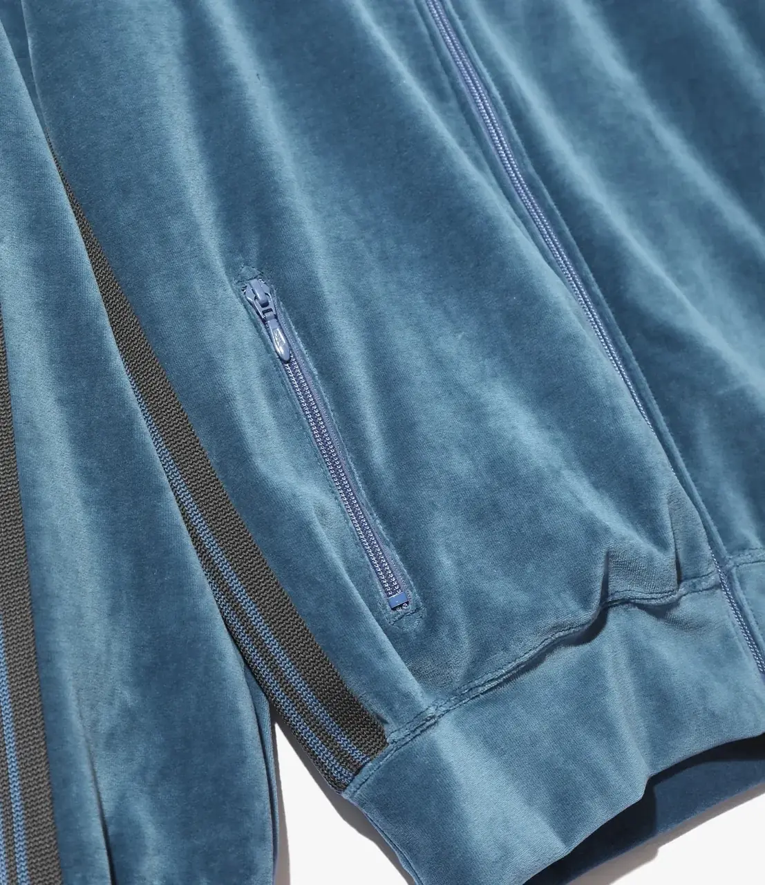 Needles 23AW R.C Track Jacket 蝴蝶刺繡 絲絨復古織帶 外套夾克 孔雀藍