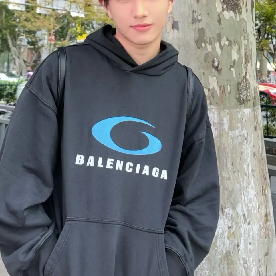 【現貨】巴黎 BLC 24SS Loop Sports Icon 循環運動 新款 帽T連帽衛衣帽衫 黑色 廓形剪裁