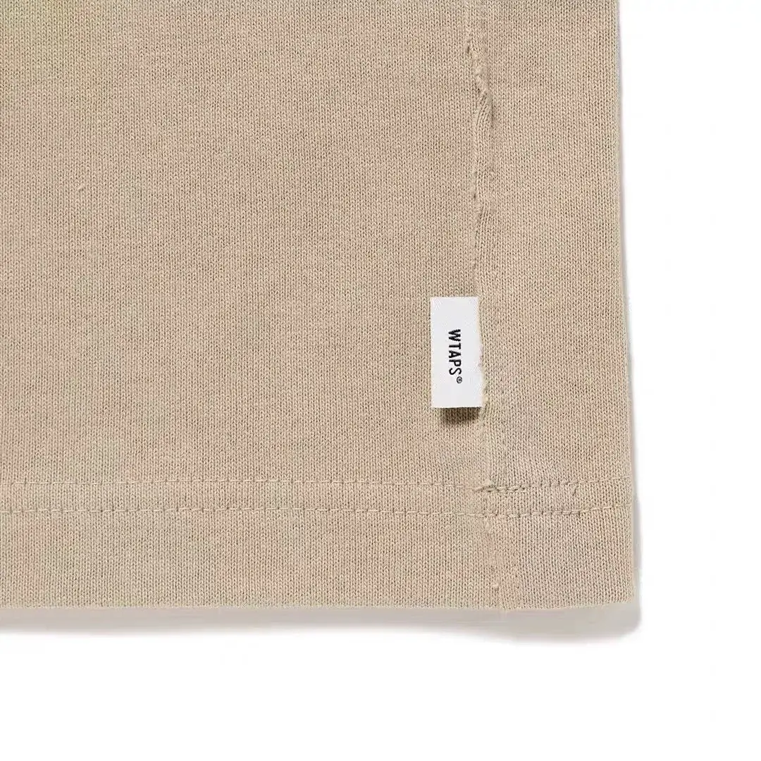 【預售】WTAPS 25SS LIM/SS/COTTON 毛邊剪裁 刺繡字母 素色短袖T恤