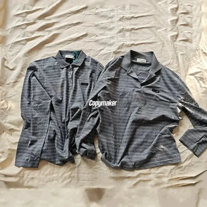 【現貨】M1U M1U 25FW 繆繆 刺繡小標logo 條紋 Polo衫長袖T恤 灰色