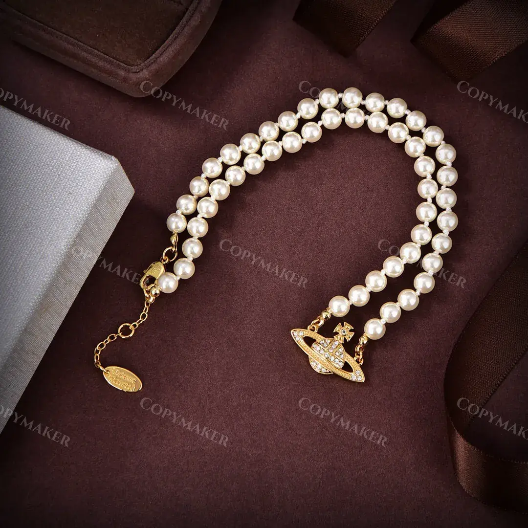 【現貨】Viv1enne Westwood mini bas relief choker 帶鑽星球浮雕 珍珠項鍊頸鍊