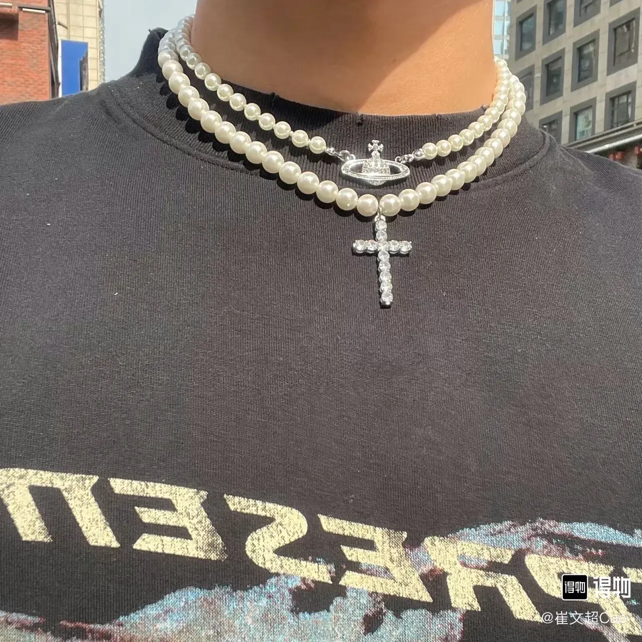 【現貨】Viv1enne Westwood mini bas relief choker 帶鑽星球浮雕 珍珠項鍊頸鍊