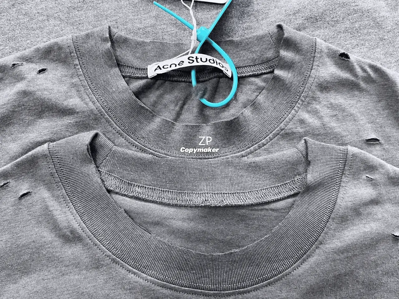 【現貨】Acne Studios 24FW 水洗做舊破壞 大logo 純棉短袖T恤 黑灰色